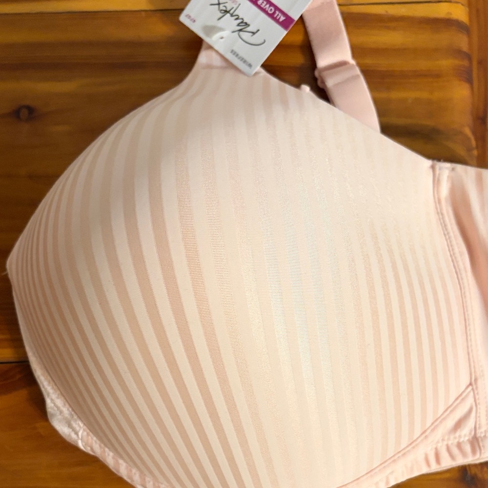 Playtex Pink Striped Bra 42DD NWT